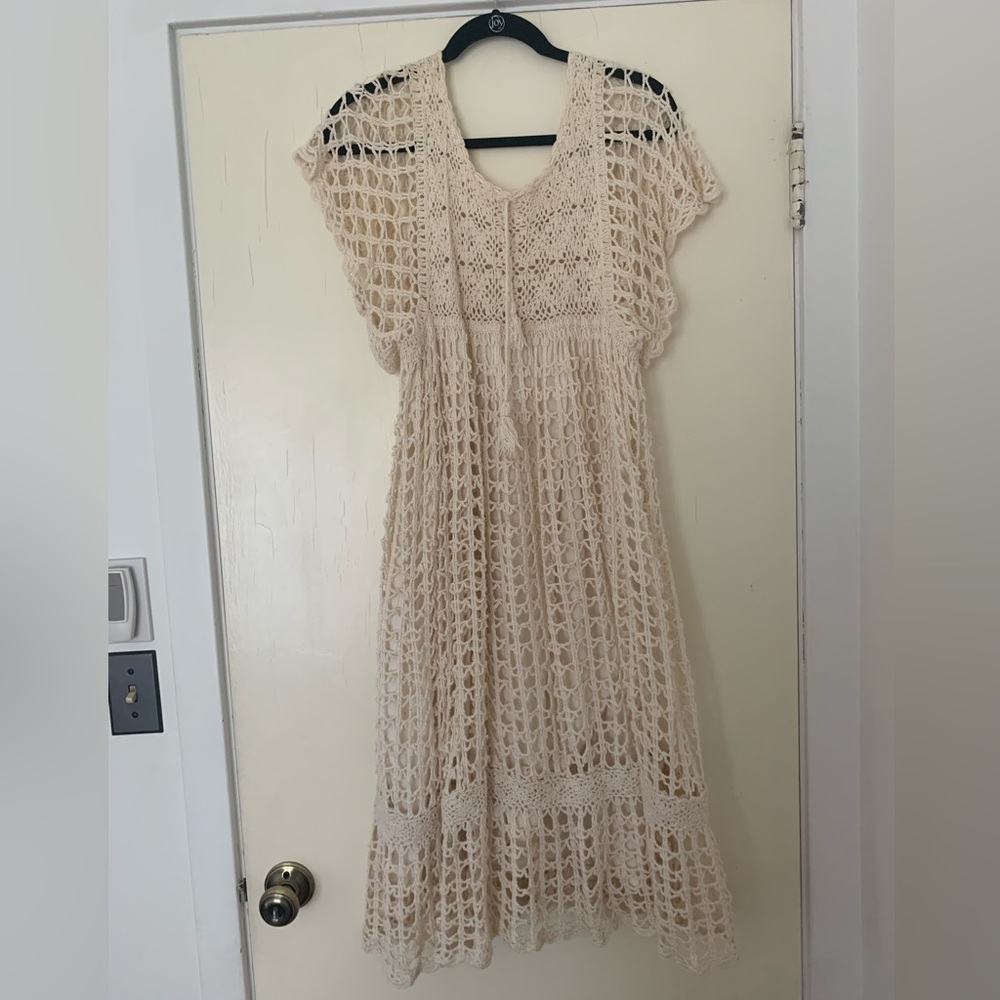 Vintage crochet boho dress size size medium